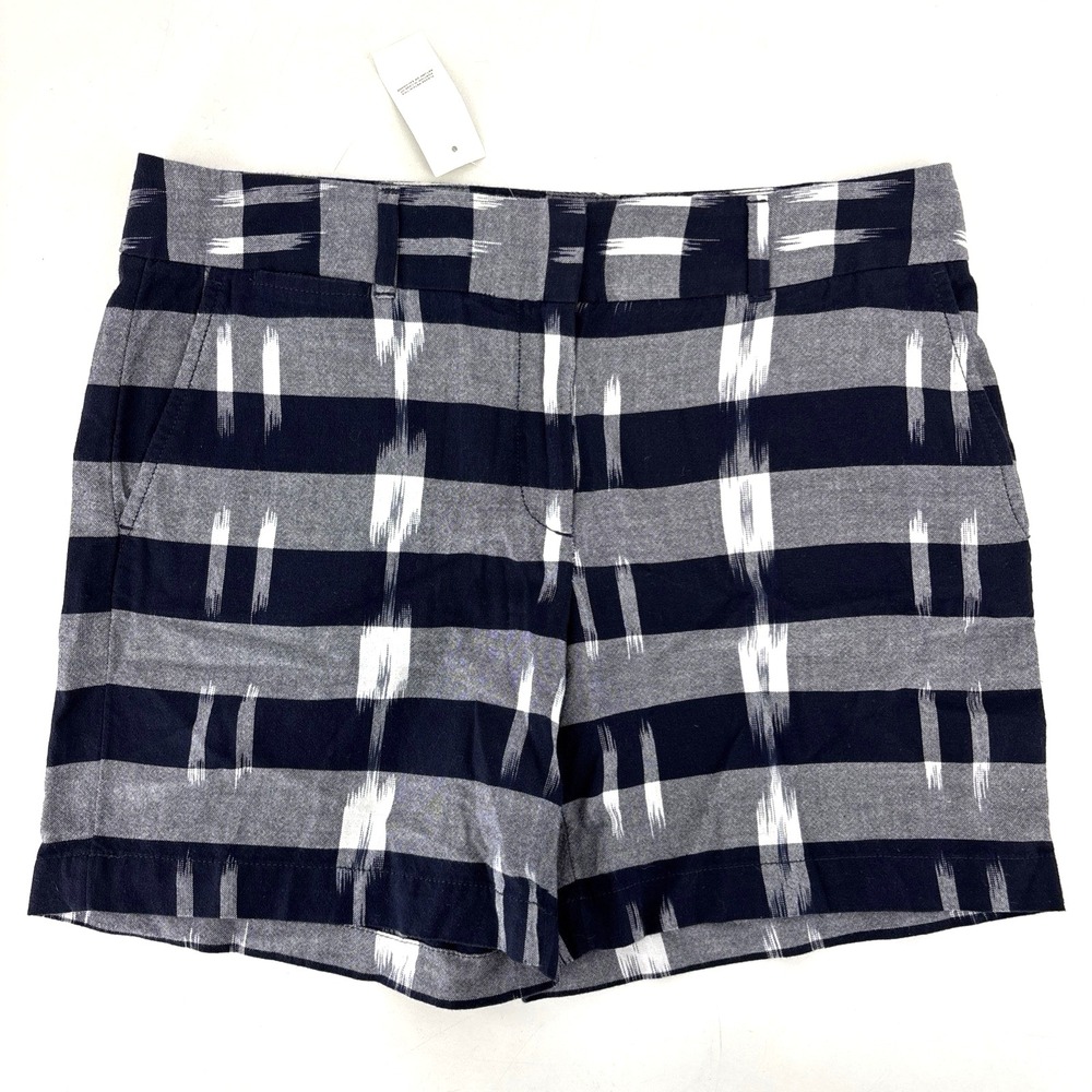 Loft‎ Shorts Womens Size 6 Blue White Houndstooth Riviera Preppy Sailor NWT